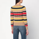 Cárdigan de punto trenzado a rayas beige Polo Ralph Lauren