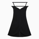 Courreges Courrèges Ellipse black viscose bustier mini dress