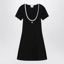Courreges Courrèges White/black mini dress in cotton