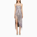 The Attico Lavender asymmetric dress with rhinestones