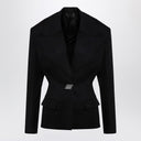 The Attico Black wool single-breasted jacket with epaulettes