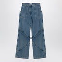 The Attico Sky Blue baggy jeans with large pockets