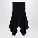 The Attico Black asymmetric cotton skirt