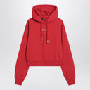 JACQUEMUS Red hoodie with logo patch