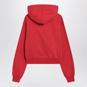 JACQUEMUS Red hoodie with logo patch