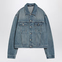 JACQUEMUS Light blue washed denim jacket