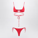 The Attico Two-piece triangle bikini in red