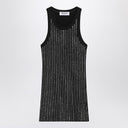 The Attico Black sleeveless cotton top with crystals