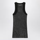 The Attico Black sleeveless cotton top with crystals