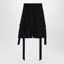 The Attico Wide black cotton Bermuda shorts