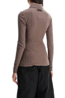 The Attico faded mud long sleeve vertical striped t-shirt
