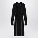 The Attico Black midi dress with logoed zip puller