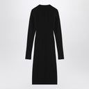 The Attico Black midi dress with logoed zip puller