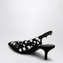 The Attico Black Grid Slingback