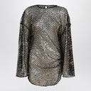 The Attico Black mesh mini dress with sequins
