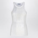 The Attico White tank top with rhinestones