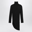 JACQUEMUS Black draped  Spallina dress
