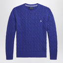Polo Ralph Lauren Bright blue crew neck sweater with braids