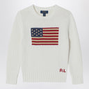 Polo Ralph Lauren White sweater with flag intarsia