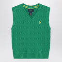 Polo Ralph Lauren Green cable-knit cotton vest