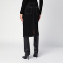 Courreges Courrèges Black denim midi skirt
