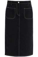 Courreges denim midi skirt in seven