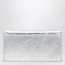 Christian Louboutin Loubi54 silver laminated leather clutch bag