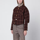Chaqueta pourpoint de lana tartán marrón Vivienne Westwood