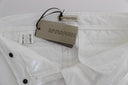 Chic White Nylon Cargo Pants by Italian Designer