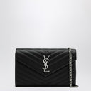 Saint Laurent Clutch with chain Cassandre black