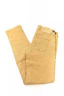 Beige Cotton Women Jeans