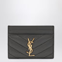 Saint Laurent Grey Cassandre card holder