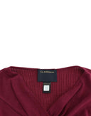 Elegant Purple Keyhole Wool Sweater