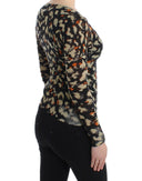 Elegant Multicolor V-Neck Wool Jumper
