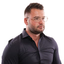 Rose Gold Men Glasses Frame