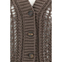 Cardigan in perforated knit
