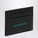 Balenciaga Black card holder with logo print