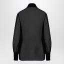 Valentino Semi-transparent black silk chiffon shirt