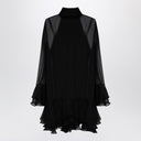 Valentino Semi transparent black silk dress