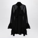 Valentino Semi transparent black silk dress