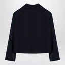 Valentino Single-breasted navy wool crop jacket