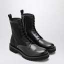 Valentino Garavani Black Combat Boot in technical fabric and Toile Iconographe calfskin