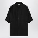 Saint Laurent Black silk shirt with Cassandre logo