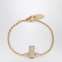 Vivienne Westwood Gold Orb logo bracelet with crystals