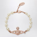 Vivienne Westwood Mini Bas Relief Pearl Bracelet Rose Gold