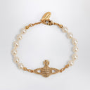 Vivienne Westwood Mini Bas Relief Pearl Bracelet Gold