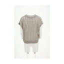 Openwork knit design Vest with sequins