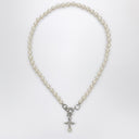 Vivienne Westwood Aleksa Pearl Necklace with Platinum Finish