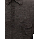 Gray Wool Polo Shirt Corneliani