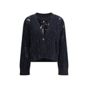 Rhinestone cotton Cardigan